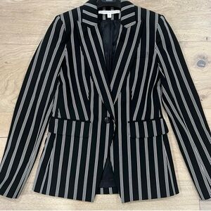 Veronica Beard Black and White Striped Dickey Blazer